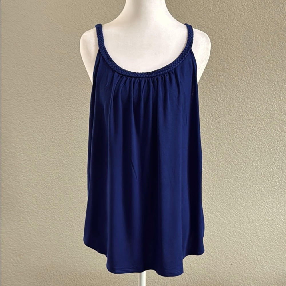 Apt. 9 Blue Sleeveless tank with Pleated Design